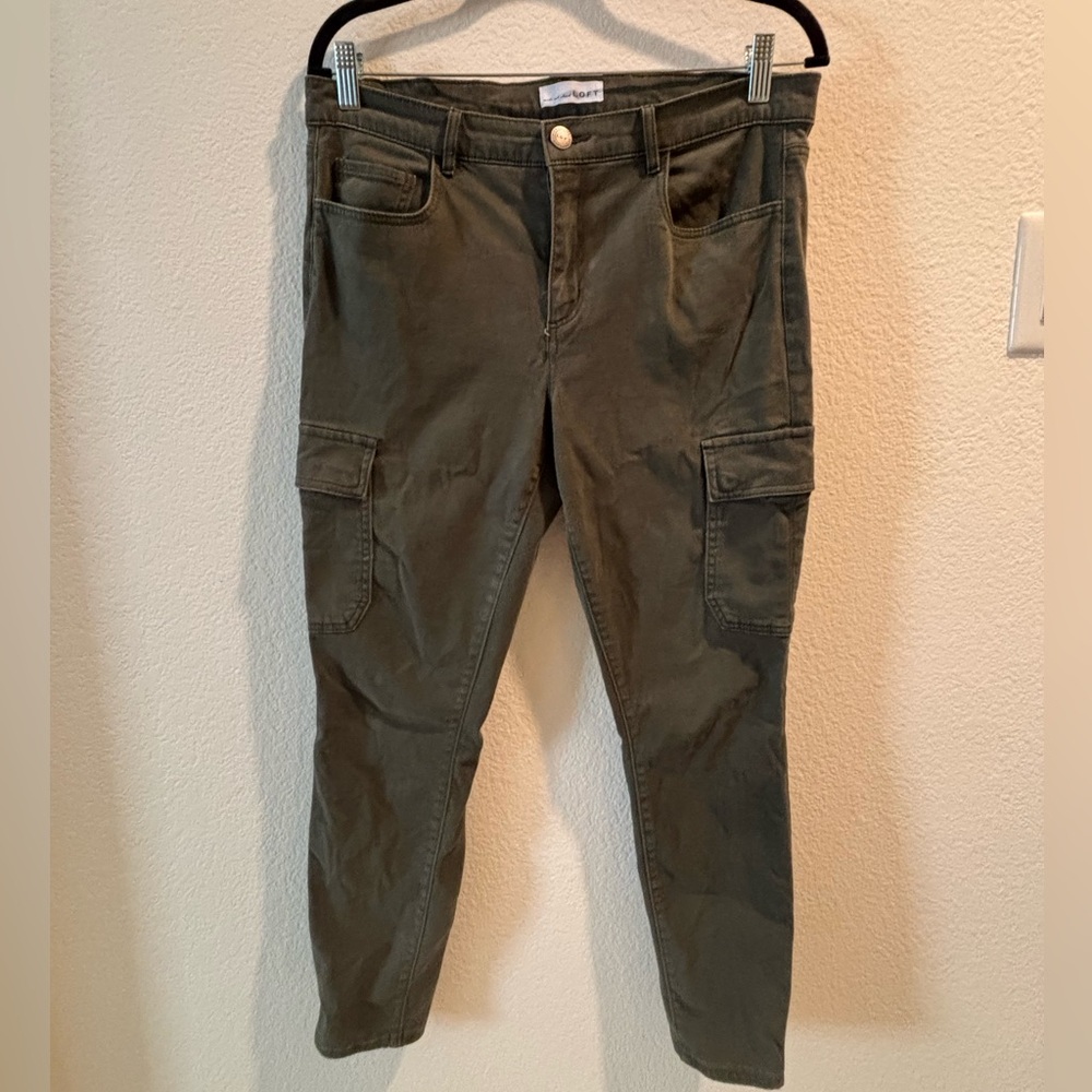 LOFT | Skinny Utility Pants | Green | Size 30/10